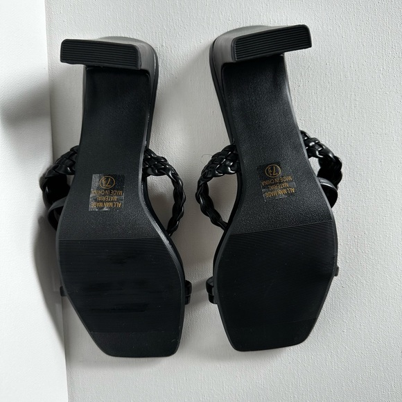 #21 New in box- Women's Braided Heeled Mules Square Toe Block Heel Sandals/ 7.5 - Picture 6 of 7